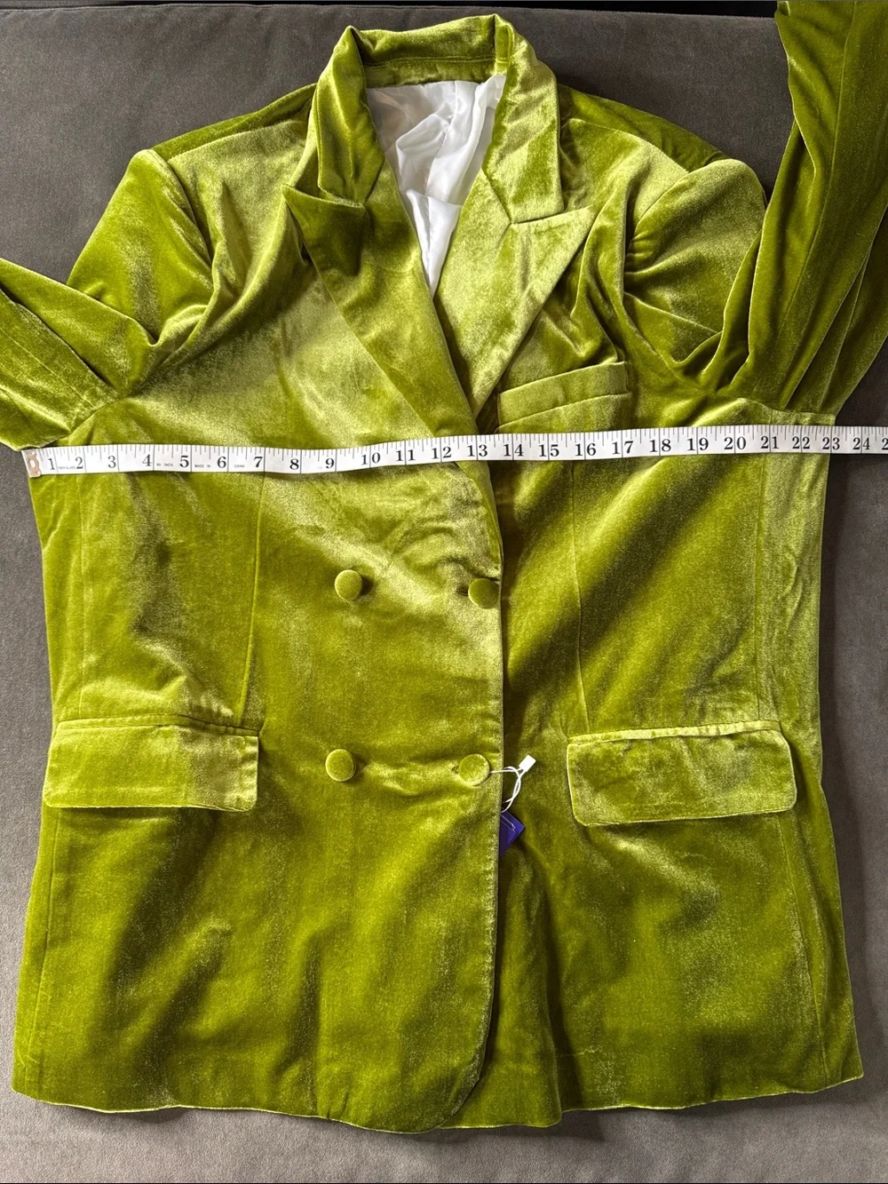 Women’s Green Double Breasted Velvet 2 Piece Formal Pant Suit Peak Lapel 2XL NWT